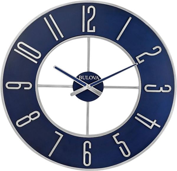 Bulova Steel Oversize Wall Clock